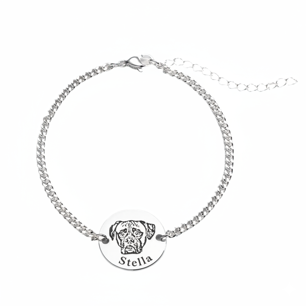 Gravert - Armbånd med hundens ansikt 🐾