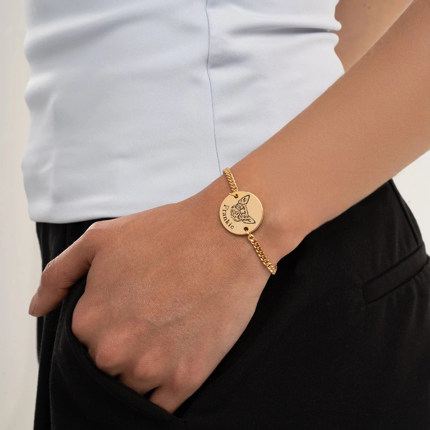 Gravert - Armbånd med ditt kjæledyrs ansikt 🐾